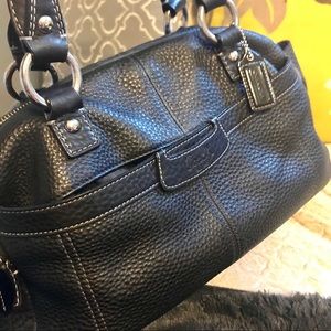 Coach NWOT Penelope pebbled leather black satchel